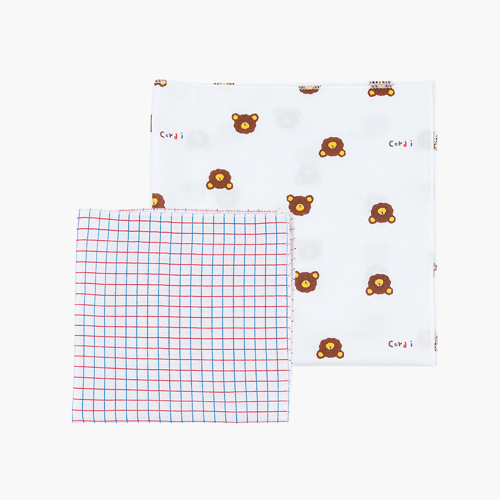 Brick Bear Bamboo Scarf & Handkerchief Set (10pc/Pack)