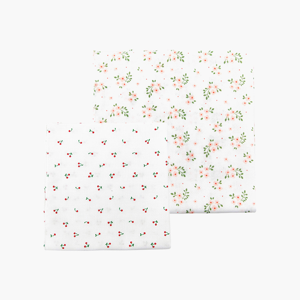 Flower Bamboo Scarf & Handkerchief Set (10pc/Pack)